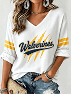 Women's Rugby Print Waffle T-Shirt