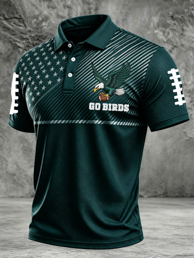 Men'S Football  Print Casual Polo