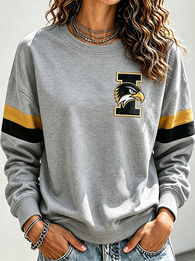 Women'S Retro Rugby Round Neck Sports Shirt