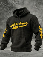Men'S Football Printed Casual Waffle Hoodie