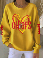 Women'S Football Printed Casual Sweatshirt