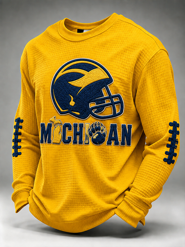 Men'S Football Enthusiast Sports Waffle Top