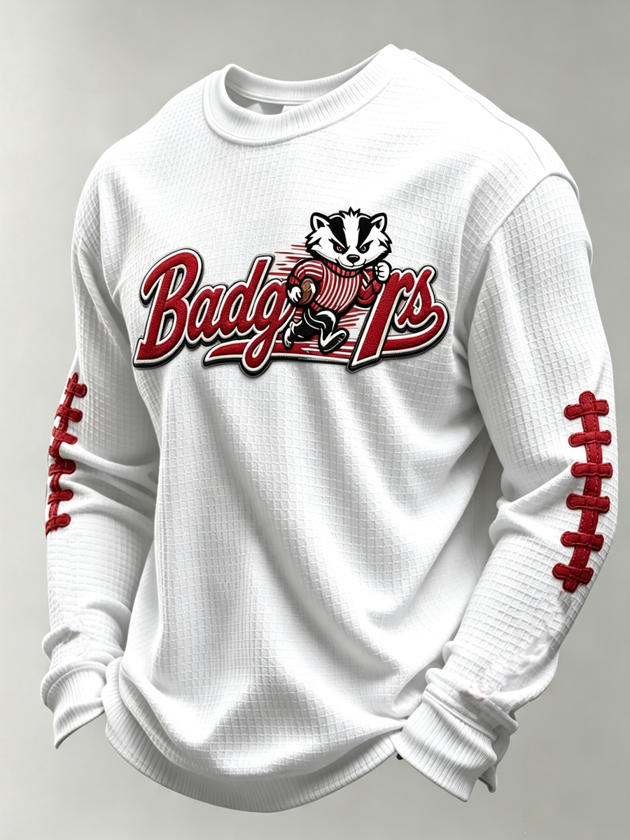 Men'S Football Printed Waffle T-Shirt
