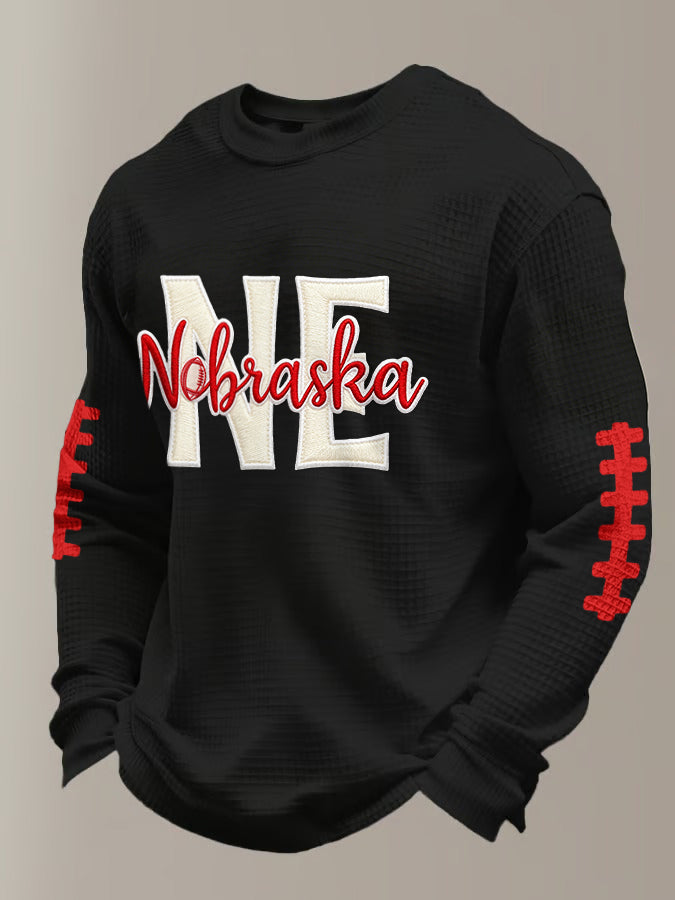 Men'S Football Printed Waffle T-Shirt