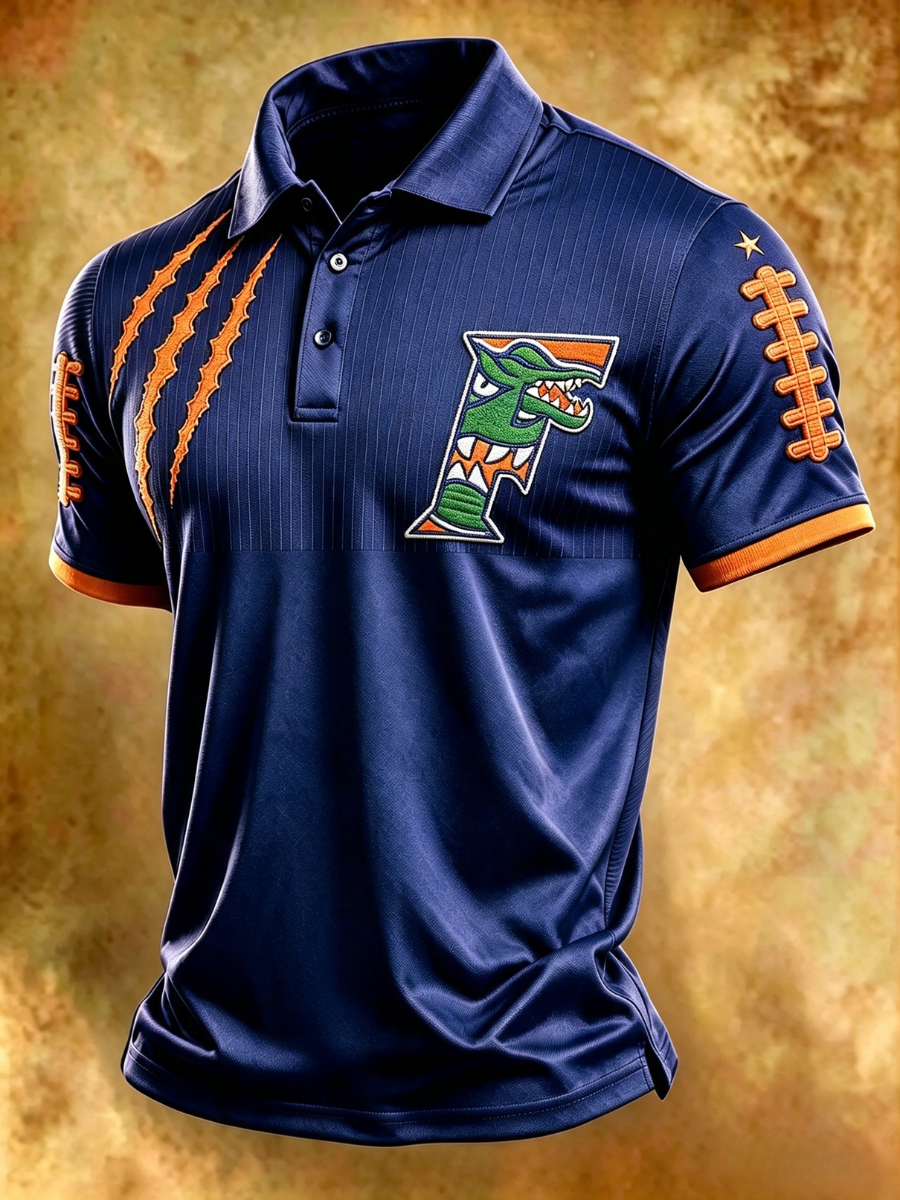 Men's Retro Rugby Collar Polo T-Shirt