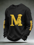 Men'S Football Game Printed Waffle Sweatshirt