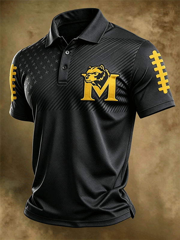 Men's Football Sports Casual Polo Shirt