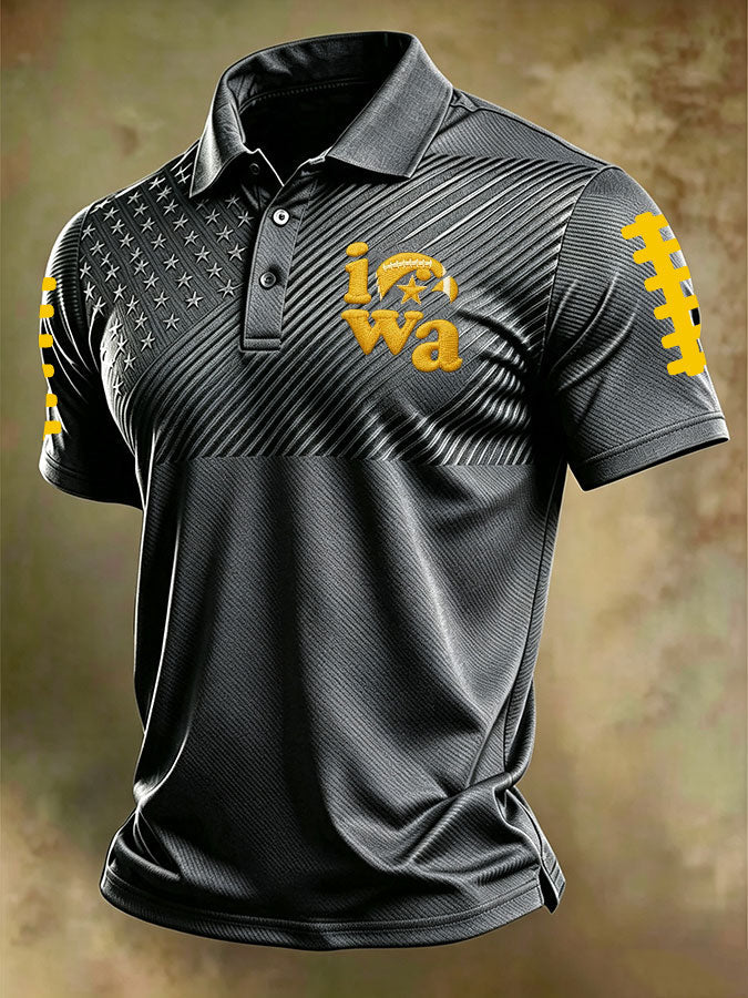 Men'S Football Printed Polo Shirt