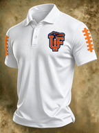 Men'S Retro Football Print Polo T-Shirt