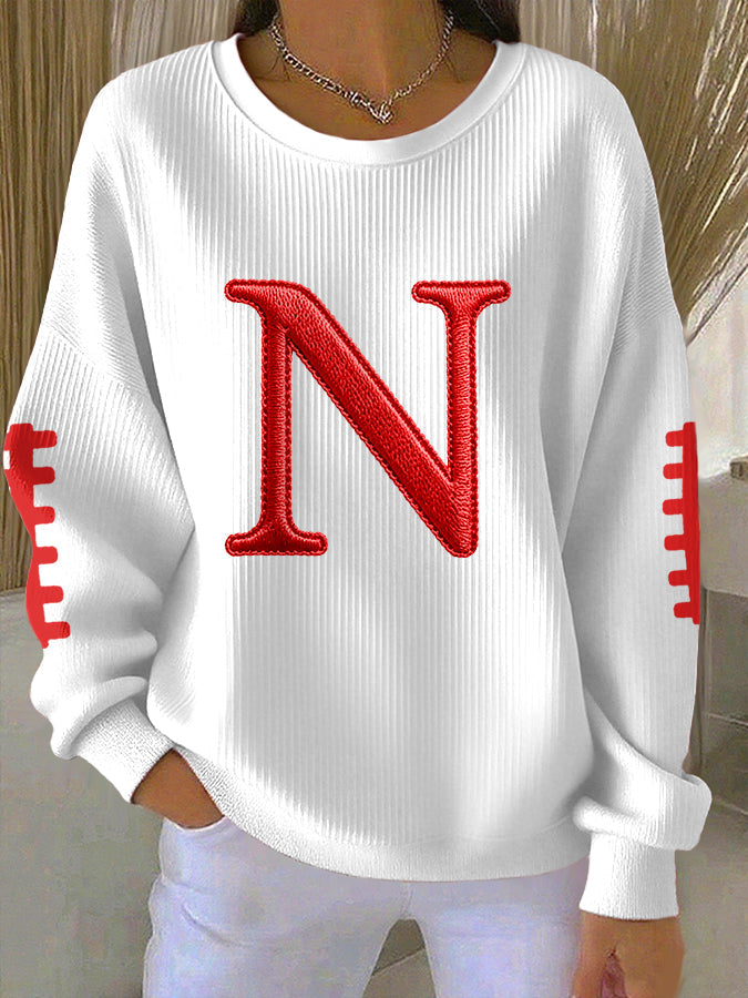 Women'S Football Print Casual Sweatshirt