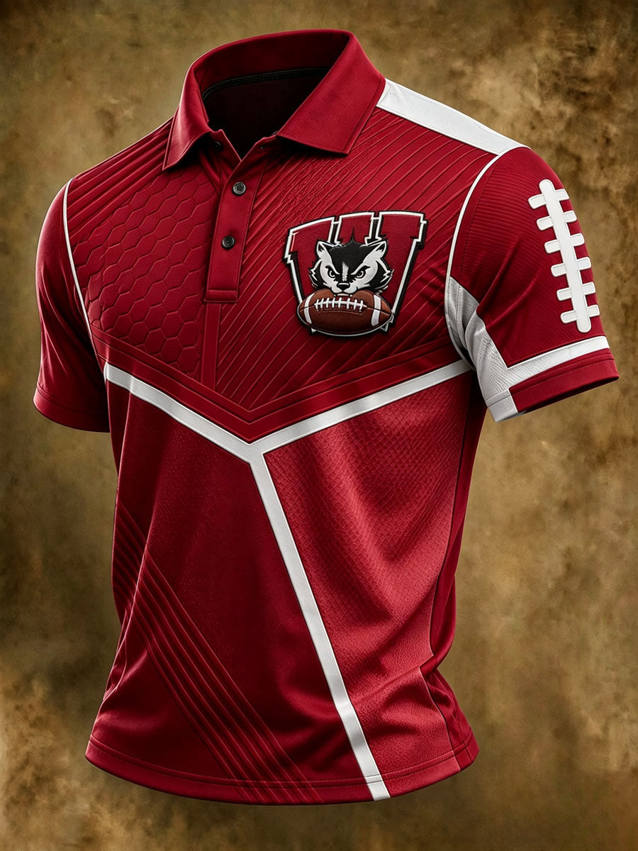 Men's Football Print Casual Printed T-shirt