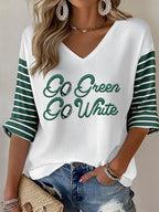 Women'S Football  Print Waffle  Top