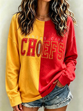 Women's Football Printed Casual Sweatshirt