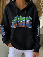 Women'S Rugby Printed Hooded Sweatshirt