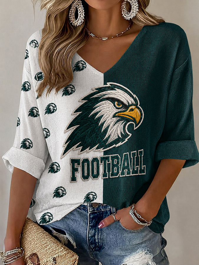 Women'S Football Printed Waffle T-Shirt