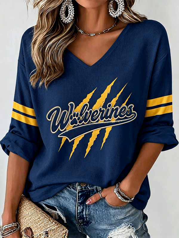 Women's Rugby Print Waffle T-Shirt