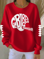 Women'S Football Print Casual Sweatshirt