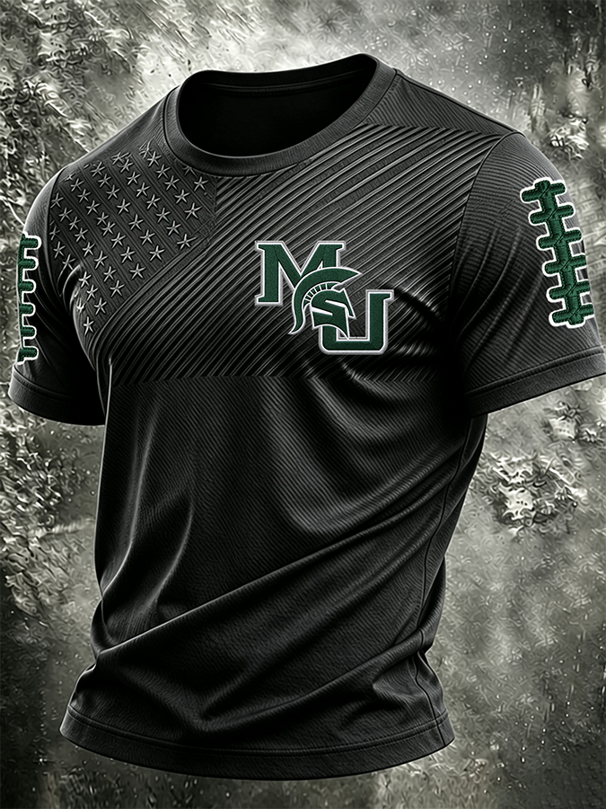 Men'S Football Printed Round Neck T-Shirt