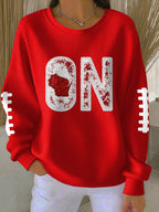 Women'S Football Print Casual Sweatshirt
