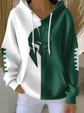 Women'S Football Print Hooded Sweatshirt