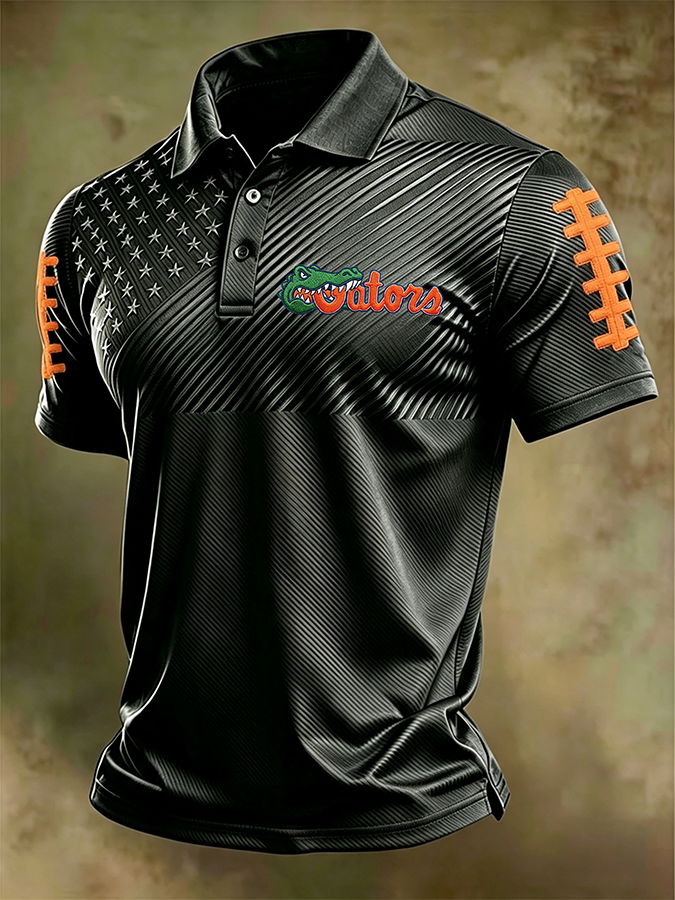Men'S Retro Football Polo Shirt