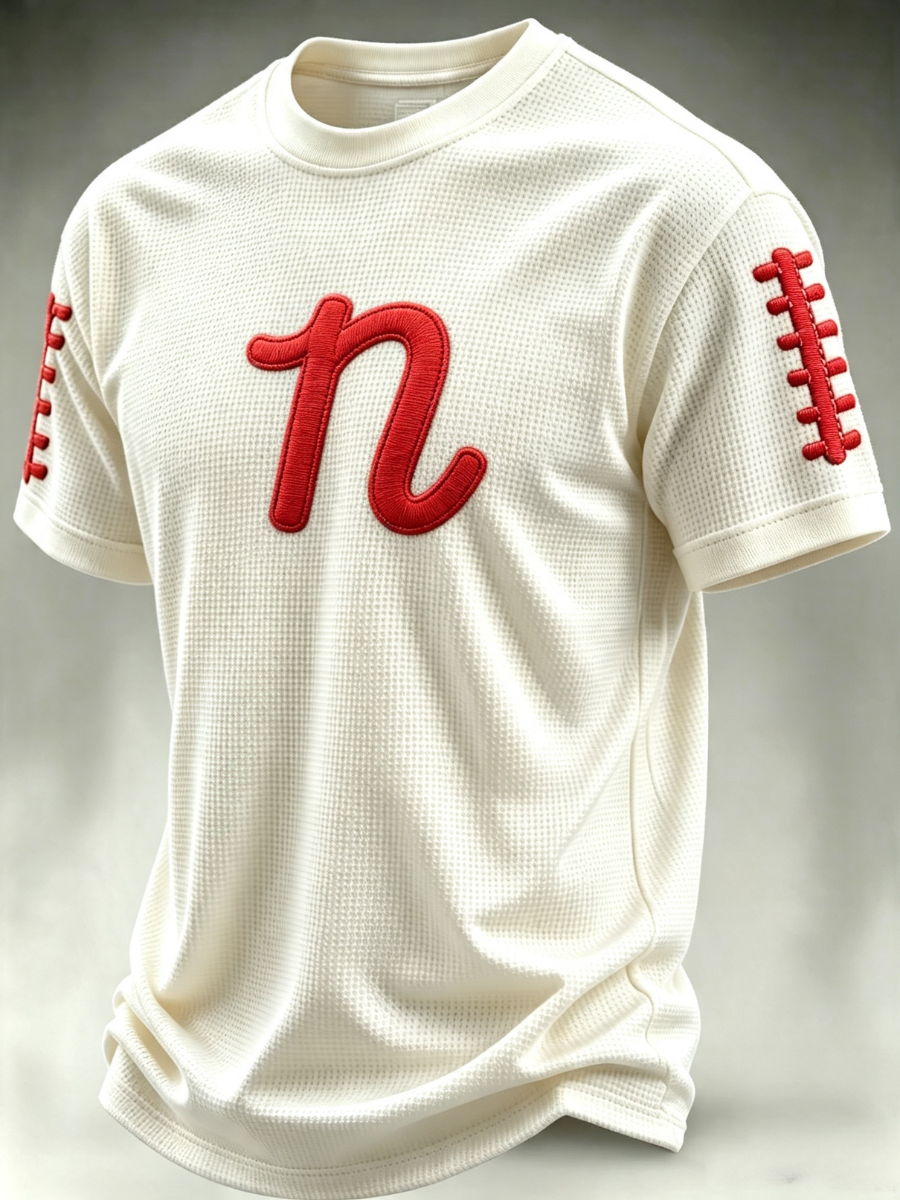 Men's Football Print Waffle T-Shirt