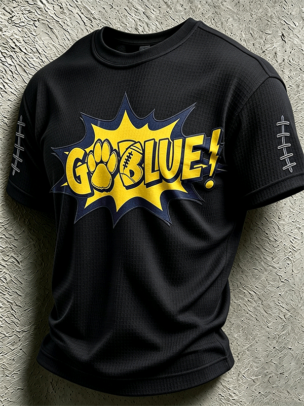Men's Rugby Waffle Round Neck T-Shirt