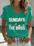 Women's Football Print Casual T-shirt