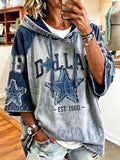 Women's Football Printed Casual Hoodie