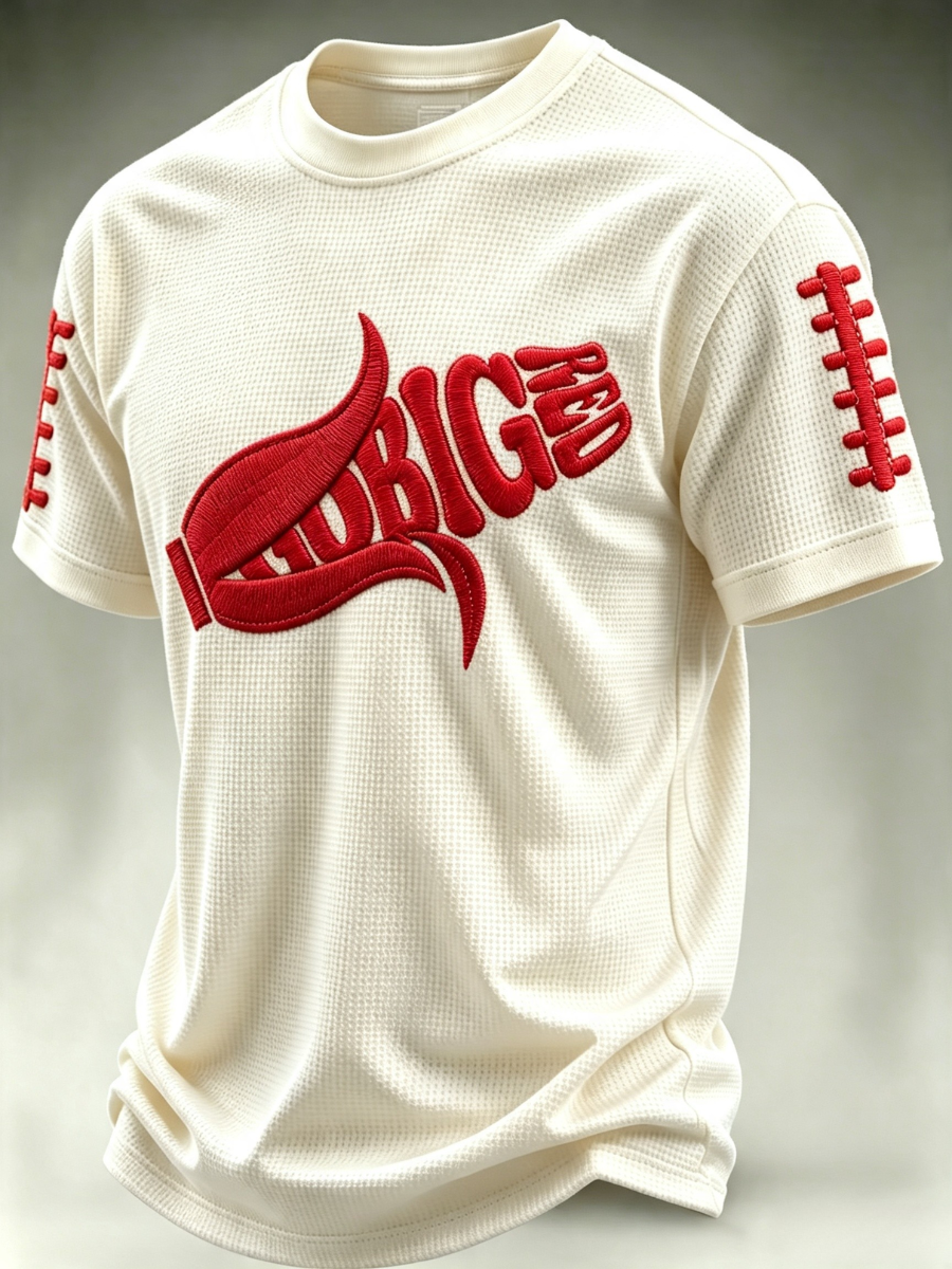 Men's Football Print Waffle T-Shirt