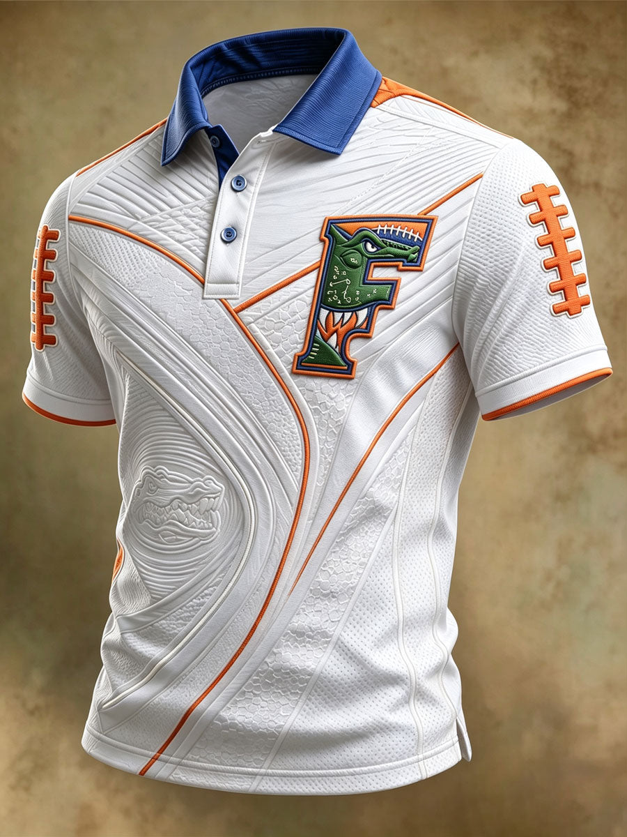 Men's Retro Rugby Collar Polo T-Shirt