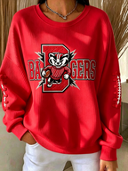 Women'S Football Print Casual Sweatshirt