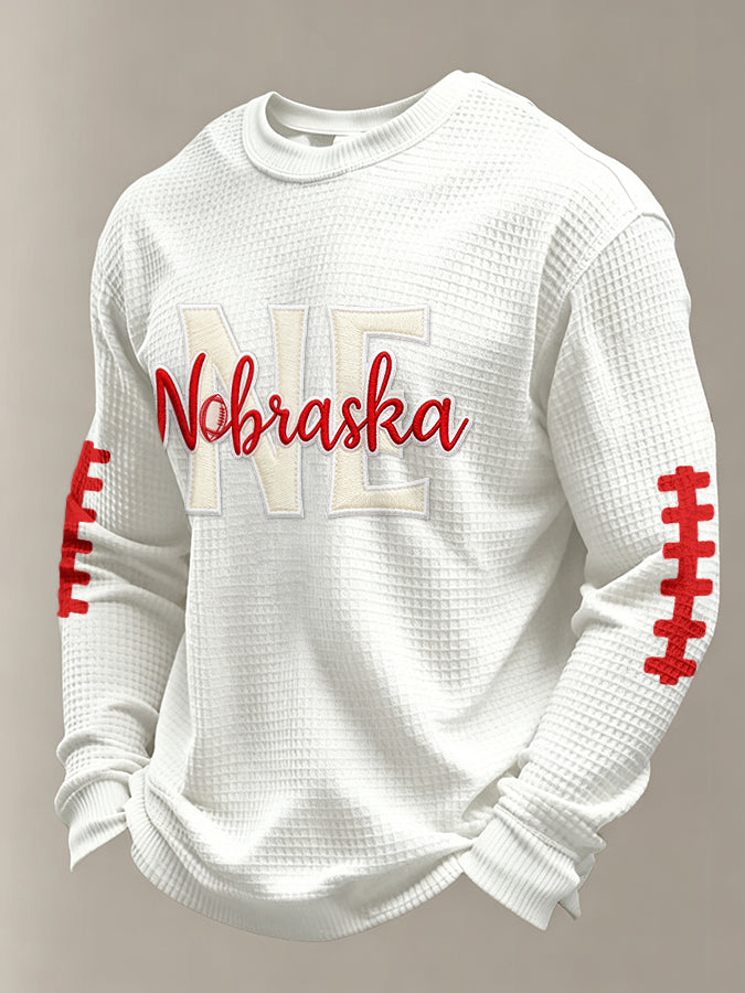Men'S Football Printed Waffle T-Shirt