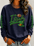 Women'S Retro Rugby Round Neck Sports Shirt