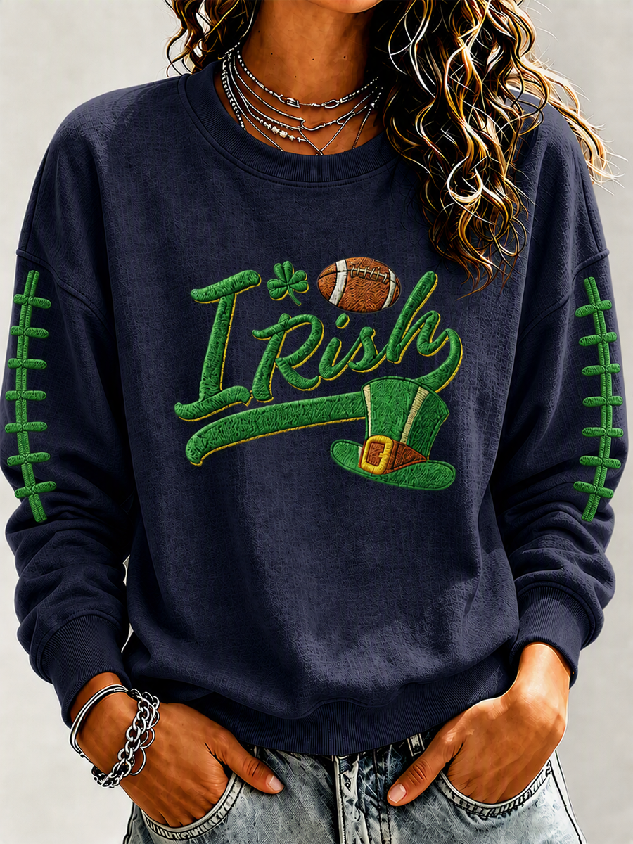 Women'S Retro Rugby Round Neck Sports Shirt