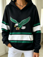 Women's Football Printed Vintage Hoodie