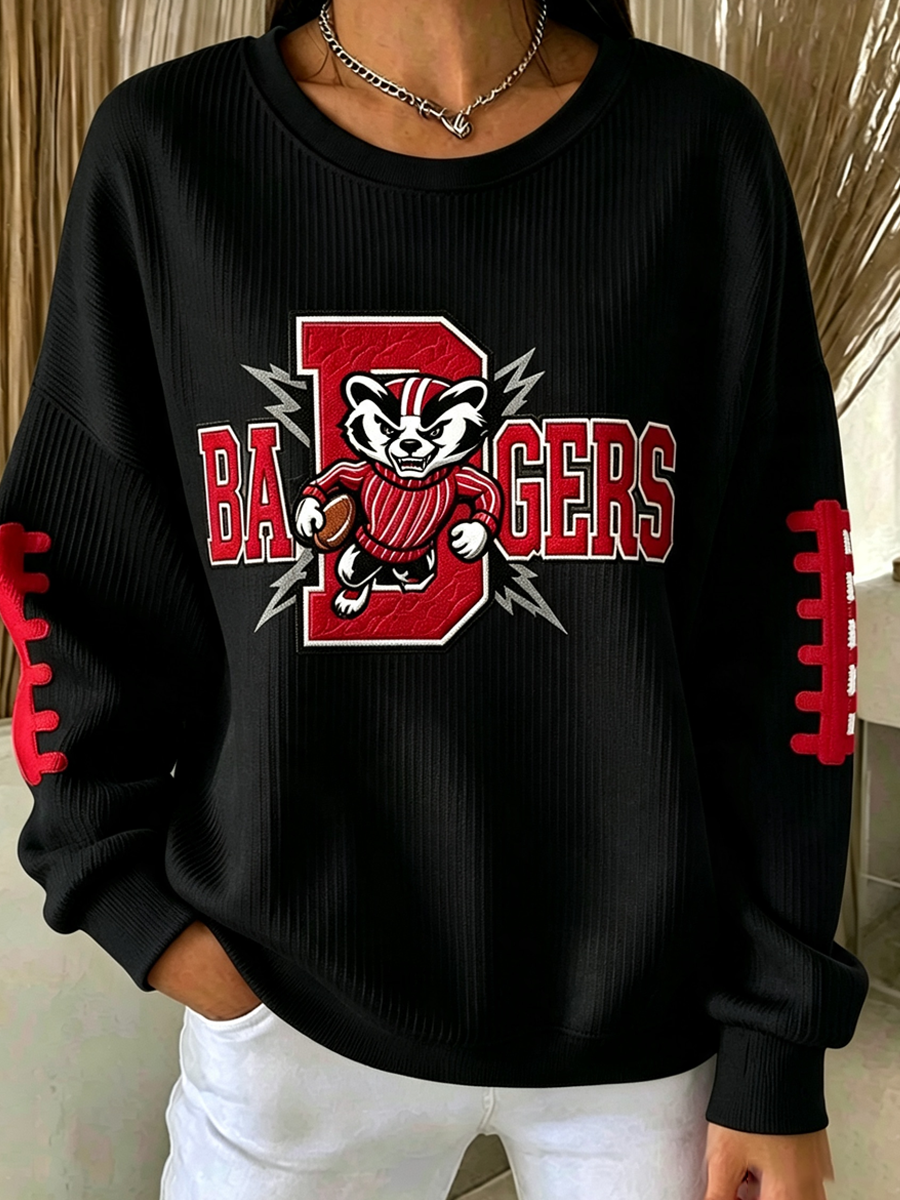 Women'S Football Print Casual Sweatshirt