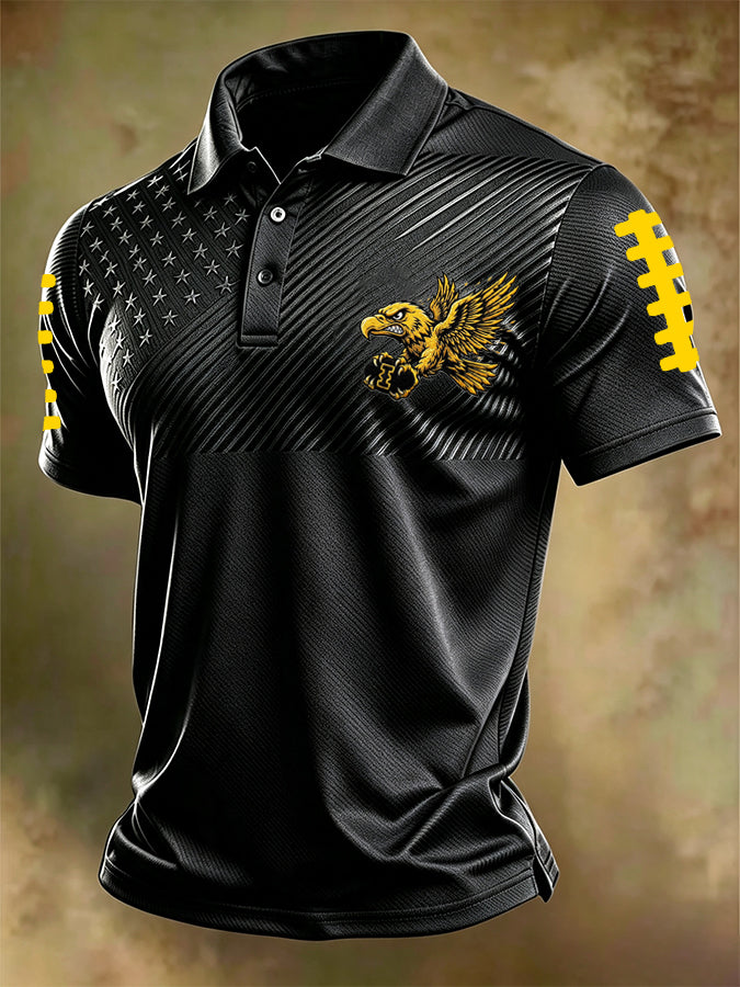 Men'S Football Printed Polo Shirt