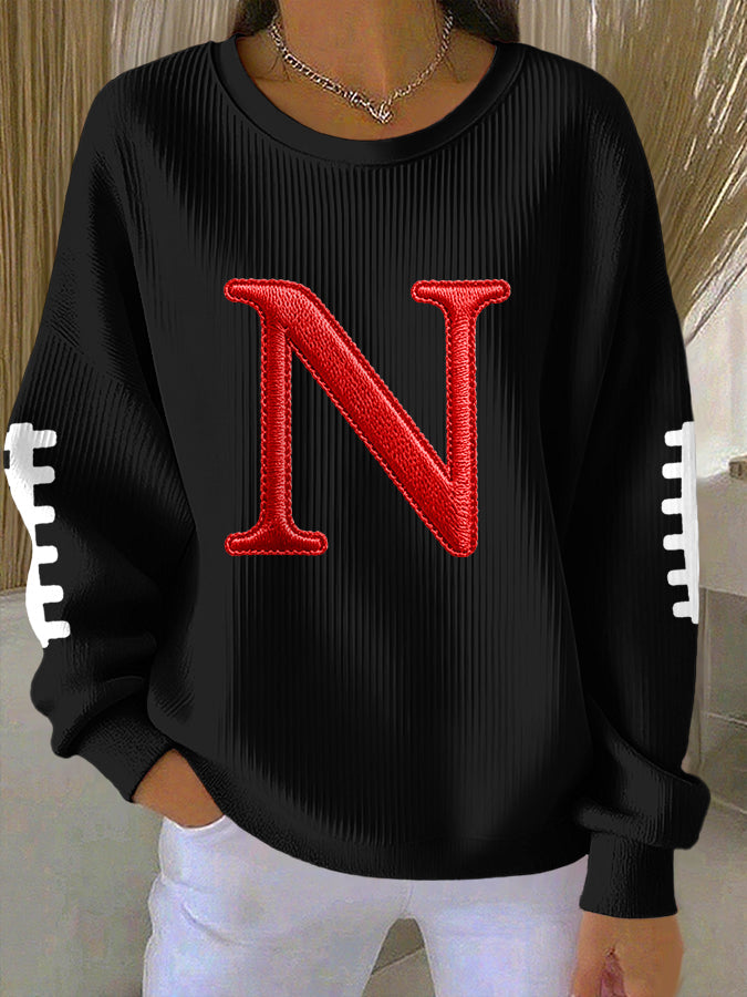 Women'S Football Print Casual Sweatshirt