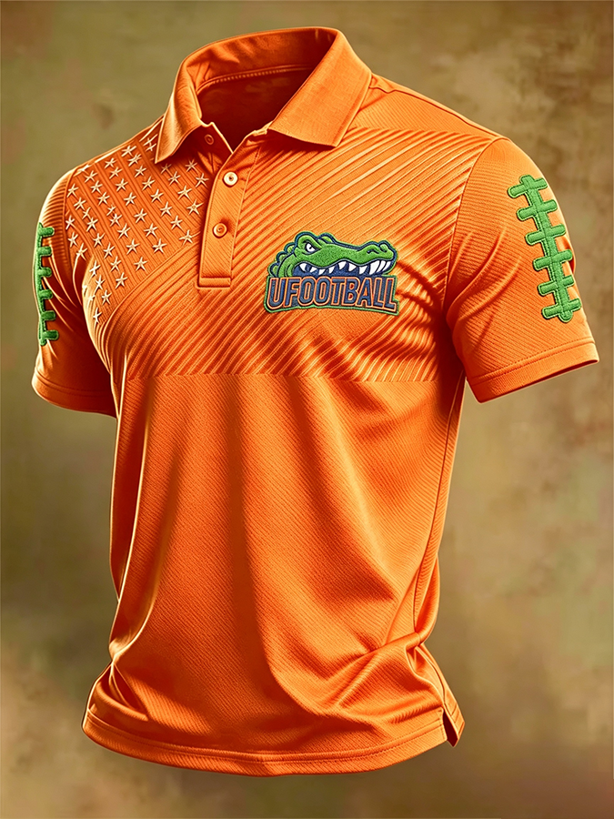 Men'S Retro Rugby Collar Polo T-Shirt