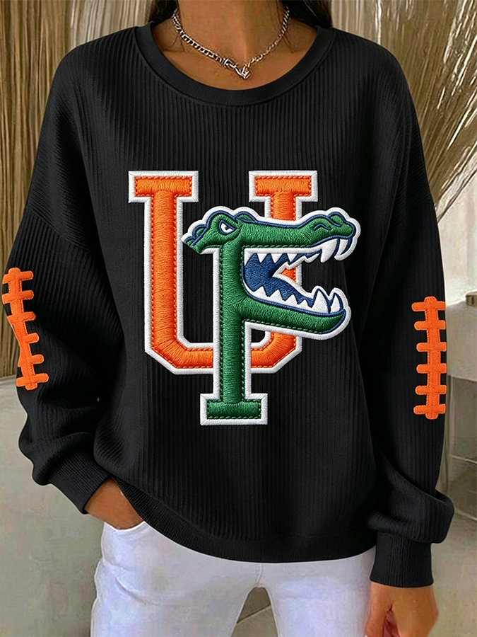 Women'S Football Print Casual Sweatshirt