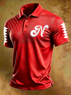 Men'S Football Print Polo T-Shirt