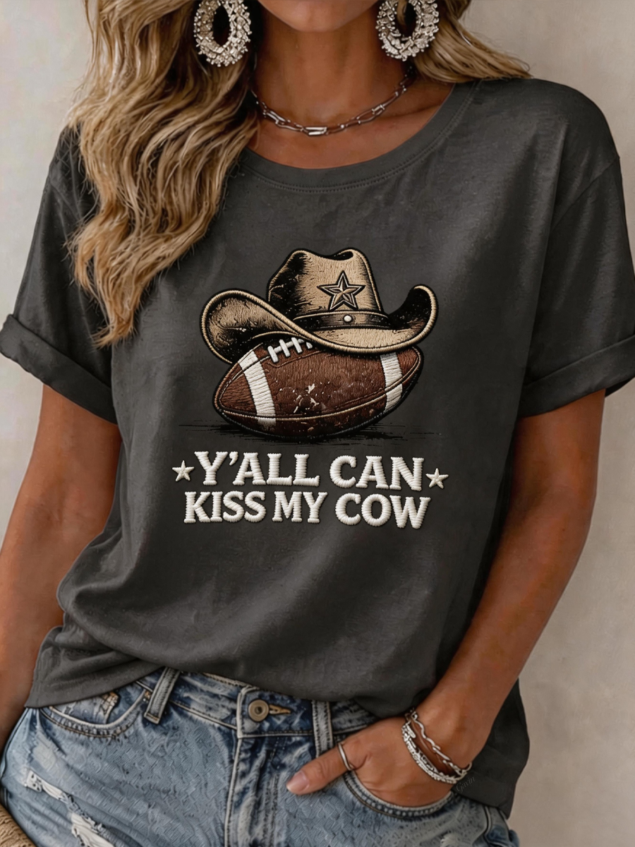 Women'S Football Printed Casual T-Shirt