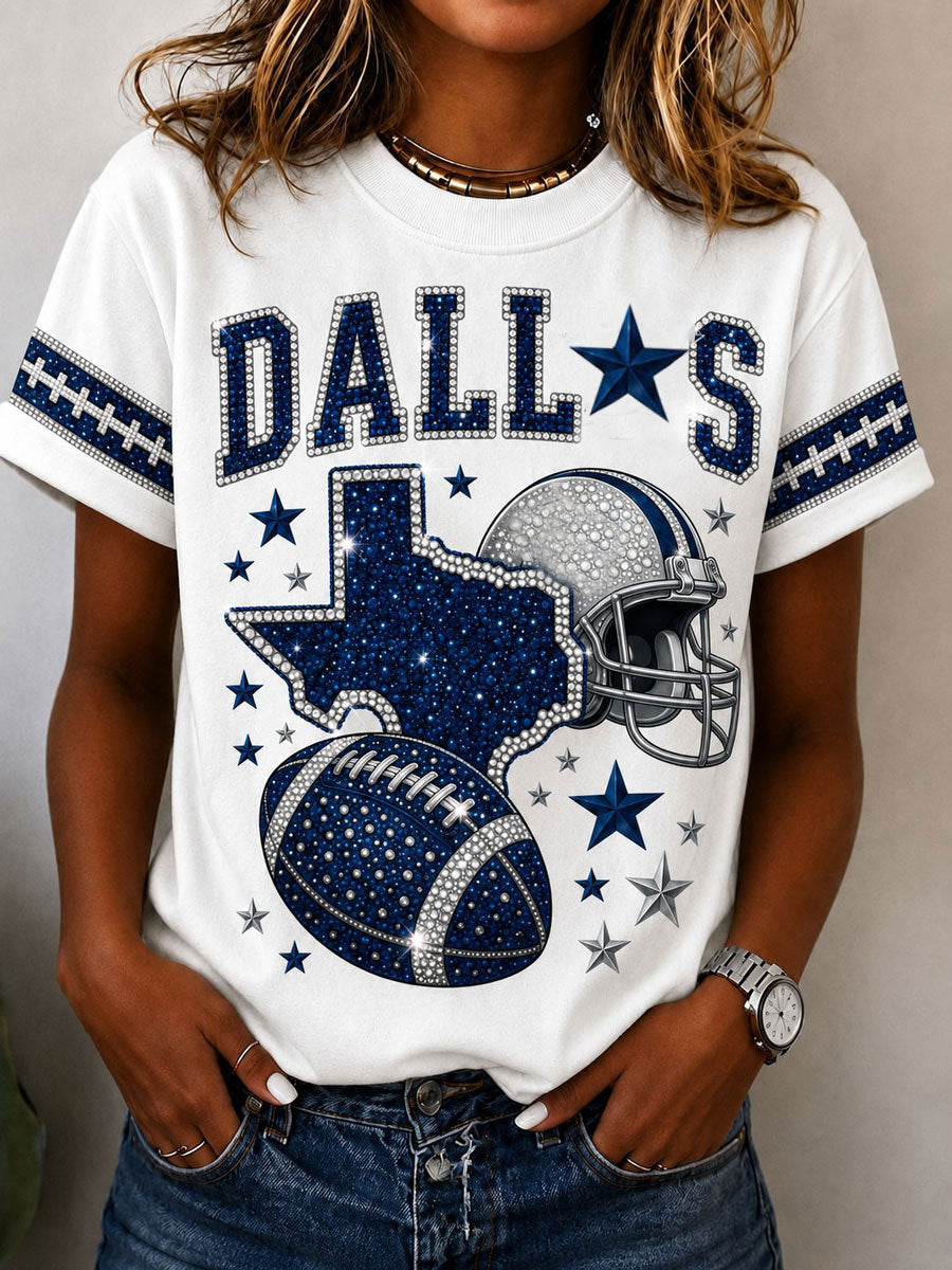 Women's Football Printed Casual T-Shirt