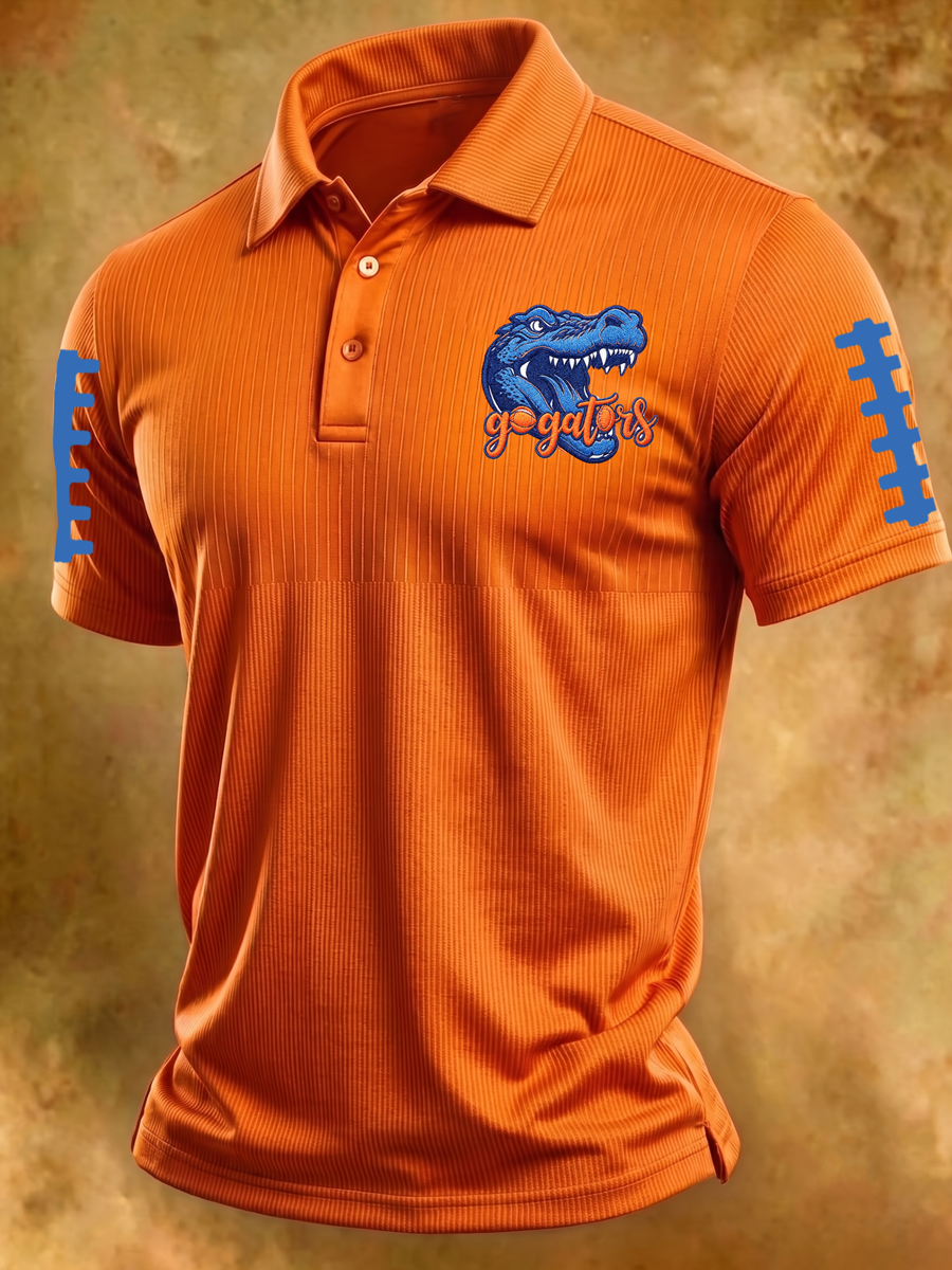 Men's Retro Rugby Collar Polo T-Shirt