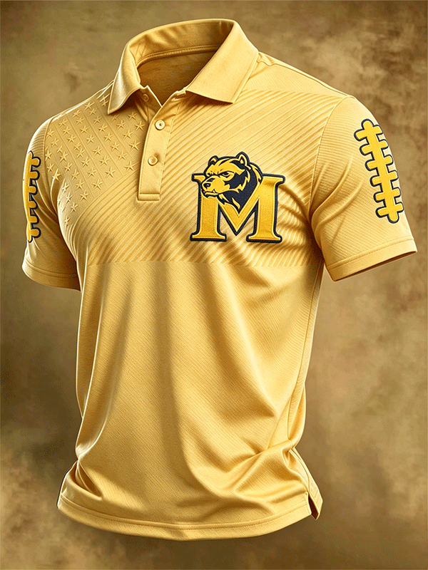 Men's Football Sports Casual Polo Shirt