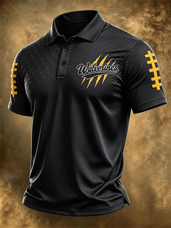 Men's Football Sports Casual Polo Shirt