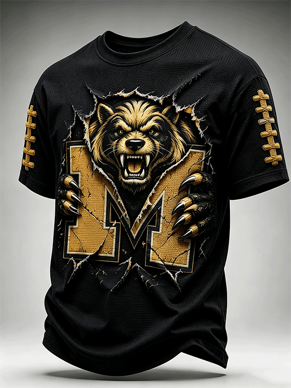 Men's Rugby Waffle Round Neck T-Shirt