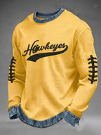 Men'S Football Printed Waffle Sweatshirt