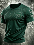 Men'S Football Printed Round Neck T-Shirt